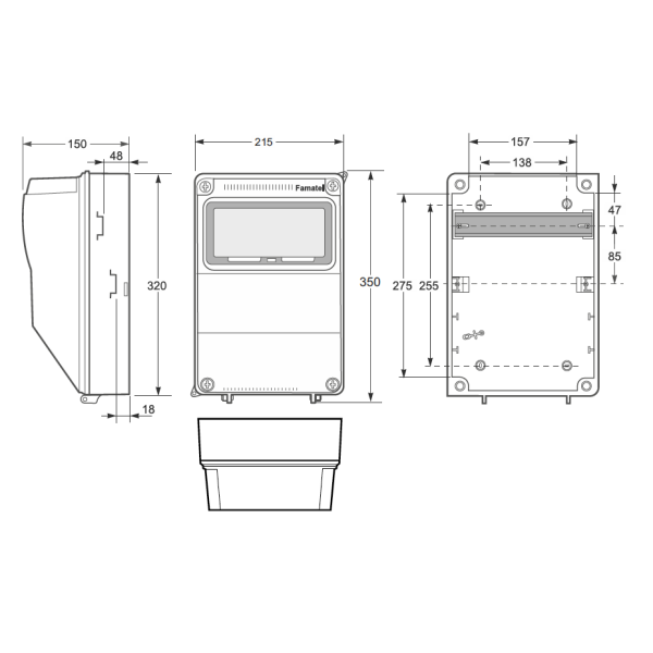 Шафа під розетки FAMATEL AcquaCOMBI 9 модулів IP65 (3958)