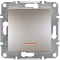 1-клавішний вимикач Schneider Electric Asfora із підсвічуванням Бронза (EPH1400169)