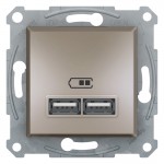 USB-розетка подвійна Schneider Electric Asfora Бронза (EPH2700269)