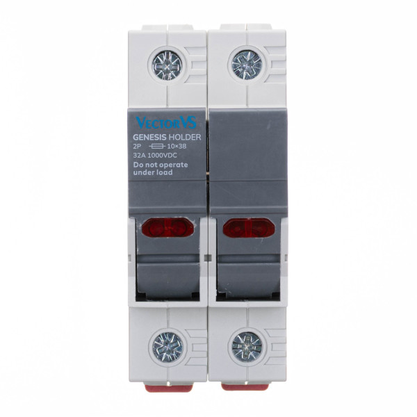 Тримач запобіжників з індикацією Vector VS GENESIS 2P 10x38 32A 1000V DC (GH10382P032DC)