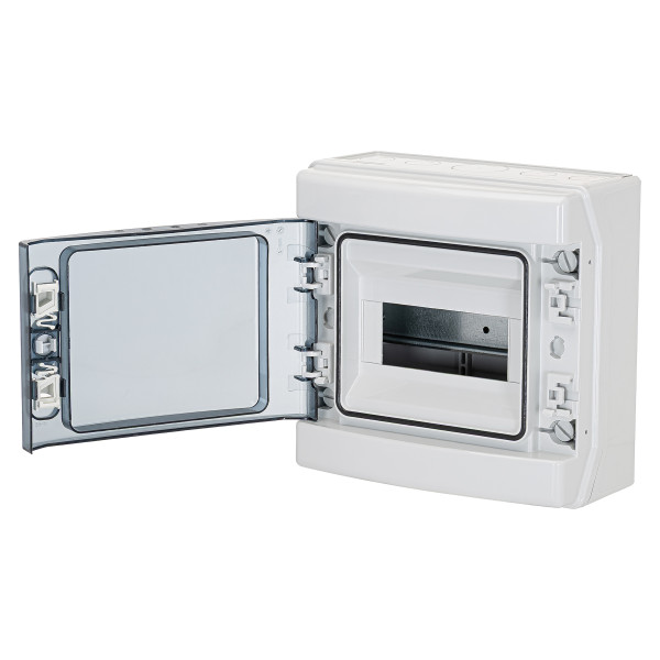 Щит навесной Vector VS ROCA 1x8 (8 мод.), IP65, проз. дверь, с N и PE шинами (GRO8PT/RR)