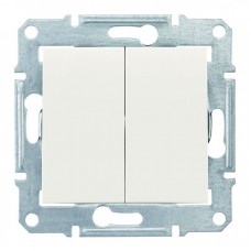 2-клавишный проходной выключатель Schneider Electric Sedna Слоновая кость (SDN0600123)