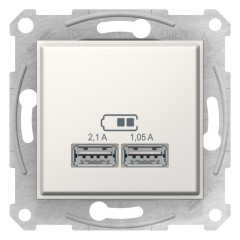 USB-розетка подвійна Schneider Electric Sedna Слонова кістка (SDN2710223)