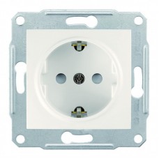 Розетка Schneider Electric Sedna із заземленням і шторками Слонова кістка (SDN3000123)