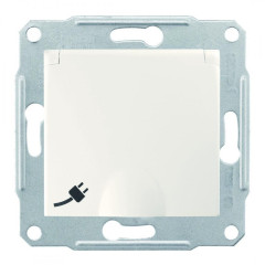 Розетка Schneider Electric Sedna із кришкою та шторками IP44 Слонова кістка (SDN3100323)