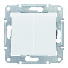 2-клавишный проходной выключатель Schneider Electric Sedna Белый (SDN0600121)