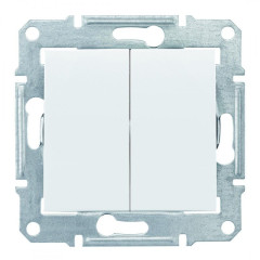 2-клавішний прохідний вимикач Schneider Electric Sedna Білий (SDN0600121)