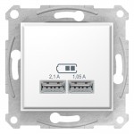 USB-розетка подвійна Schneider Electric Sedna Біла (SDN2710221)