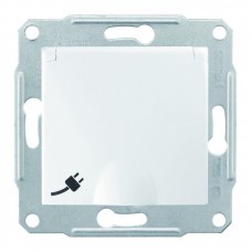 Розетка Schneider Electric Sedna с заземлением, крышкой и шторками IP44 Белая (SDN3100321)