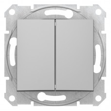 2-клавишный выключатель Schneider Electric Sedna Алюминий (SDN0300160)