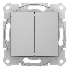 2-клавішний вимикач Schneider Electric Sedna Алюміній (SDN0300160)