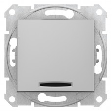 1-клавишный перекрестный выключатель Schneider Electric Sedna с подсветкой Алюминий (SDN0501160)