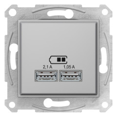 USB-розетка подвійна Schneider Electric Sedna Алюміній (SDN2710260)