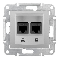Комп'ютерна розетка подвійна кат. 5e Schneider Electric Sedna Алюміній (SDN4400160)