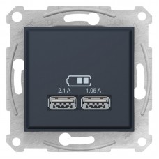 USB-розетка подвійна Schneider Electric Sedna Графіт (SDN2710270)