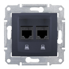 Комп'ютерна розетка подвійна кат. 5e Schneider Electric Sedna Графіт (SDN4400170)