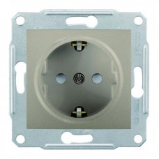 Розетка Schneider Electric Sedna із заземленням і шторками Титан (SDN3000168)