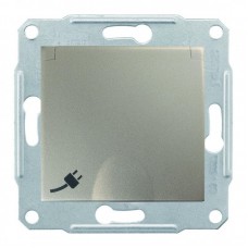 Розетка Schneider Electric Sedna із заземленням, кришкою та шторками Титан (SDN3100168)