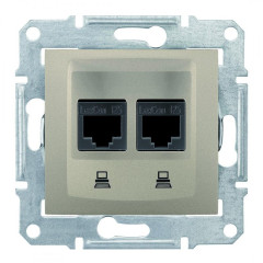Комп'ютерна розетка подвійна кат. 6e Schneider Electric Sedna Титан (SDN4800168)
