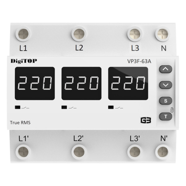Трифазне реле напруги DigiTOP VP-3F63A M6W