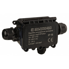 Коробка розподільча з клемами захищена Аско-Укрем UProbox IP68 на 3 вводи (A0280010002)