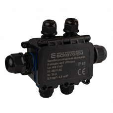 Коробка розподільча з клемами захищена Аско-Укрем UProbox IP68 на 6 вводів (A0280010006)