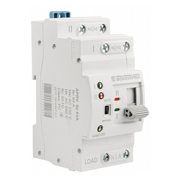Автоматический переключатель ввода резерва (АВР) ACKO-УКРЕМ APRV 2p 63A (A0010230006)