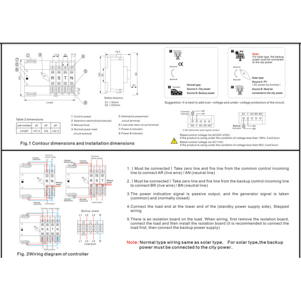 Автоматический переключатель ввода резерва АВР Cuprum W2R 100A 2P однофазный (vr2002100)