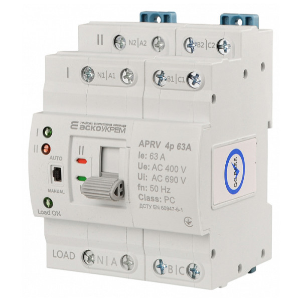 Автоматический переключатель ввода резерва (АВР) ACKO-УКРЕМ APRV 4p 63A (A0010230007)