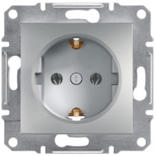 Розетка Schneider Electric Asfora із заземленням Алюміній (EPH2900161)
