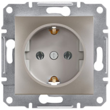 Розетка Schneider Electric Asfora с заземлением Бронза (EPH2900169)