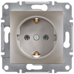 Розетка Schneider Electric Asfora с заземлением Бронза (EPH2900169)