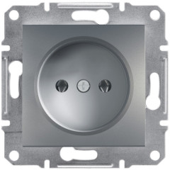 Розетка Schneider Electric Asfora без заземлення Сталь (EPH3000162)