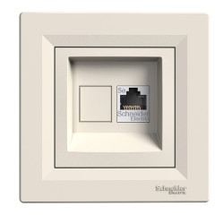 Комп'ютерна розетка Schneider Electric Asfora RJ45 5 категорія UTP Кремова (EPH4300123)