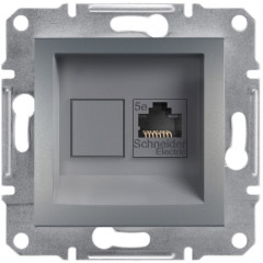 Комп'ютерна розетка кат. 5e Schneider Electric Asfora Сталь (EPH4300162)