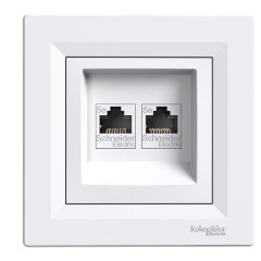 Компьютерная розетка двойная Schneider Electric Asfora Белая (EPH4400121)