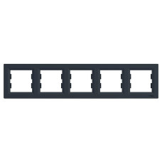 Рамка пятірна Schneider Electric Asfora горизонтальна Антрацит (EPH5800571)