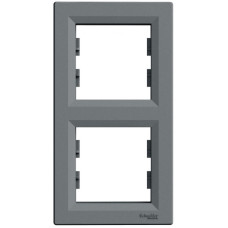 Рамка подвійна Schneider Electric Asfora вертикальна Сталь (EPH5810262)