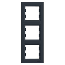 Рамка потрійна Schneider Electric Asfora вертикальна Антрацит (EPH5810371)