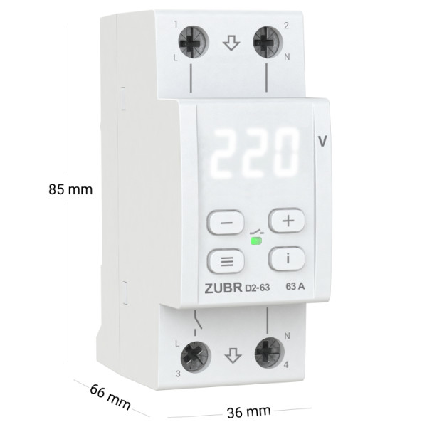 Реле напряжения ZUBR D2-63W (D2-63W)