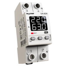 Реле напряжения с контролем тока DigiTOP VA-63A M2W