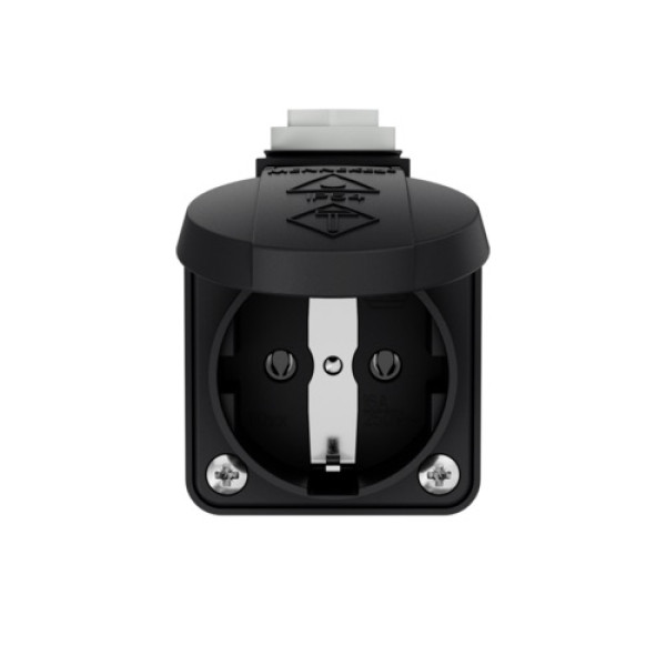 Розетка настінна SCHUKO MENNEKES 16A 3п 230В, IP54 чорна, клеми plug-in (10083)