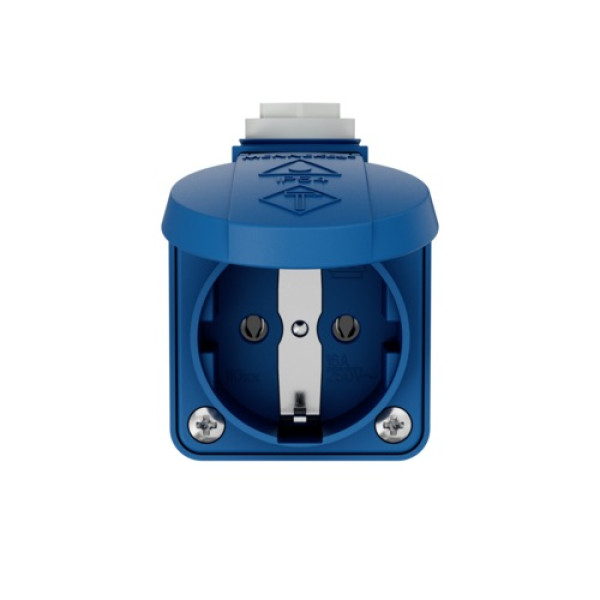 Розетка настінна SCHUKO MENNEKES 16A 3п 230В, IP54 синя, клеми plug-in (10082)