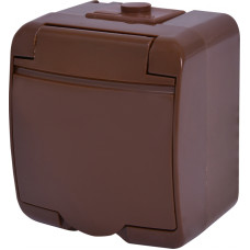Розетка одинарна із захисною кришкою з з/к ETI HERMETICS RHE-1s-KR IP54 коричнева (4668050)