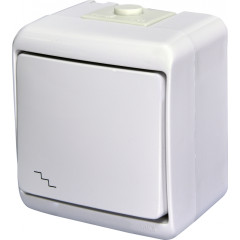 Вимикач 1-клавішний прохідний ETI HERMETICS VHE-3 IP54 белый (4668002)