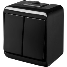 Выключатель 2-клавишный ETI HERMETICS VHE-2-BL IP54 черный (4668081)