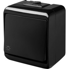 Выключатель 1-клавишный кнопочный ETI HERMETICS VHE-5-BL IP54 черный (4668084)