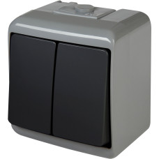Выключатель 2-клавишный ETI HERMETICS VHE-2-SRG IP54 серо-графитовый (4668097)