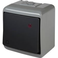 Кнопка звонка 1-клавишная с подсветкой ETI HERMETICS VHE-4L-SRG IP54 серо-графитовая (4668105)