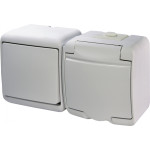 Розетка+вимикач 1-клавішний ETI HERMETICS VRHH-1s Білий (4668031)